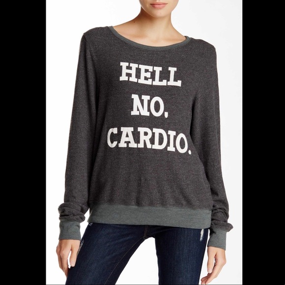 Wildfox Sweaters - WILDFOX ‘Hell No, Cardio’ Baggy Beach Jumper